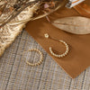 Alloy Geometric Cshaped Twisted Golden Plain Loop Earrings For Women
