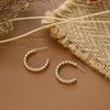 Alloy Geometric Cshaped Twisted Golden Plain Loop Earrings For Women