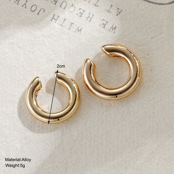 Alloy Geometric Ctype Ear Clip Electroplated Unisex Earrings
