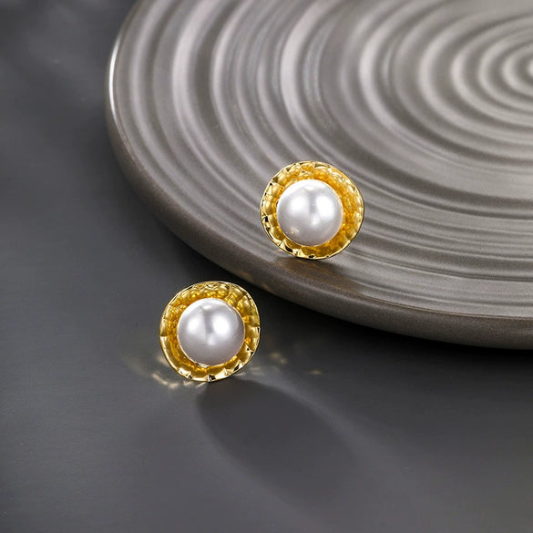 Alloy Geometric Design Electroplated Imitation Pearl Women's Earrings