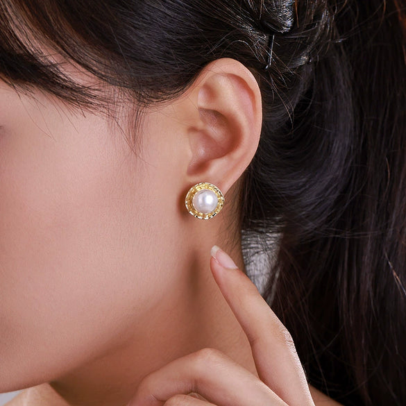 Alloy Geometric Design Electroplated Imitation Pearl Women's Earrings