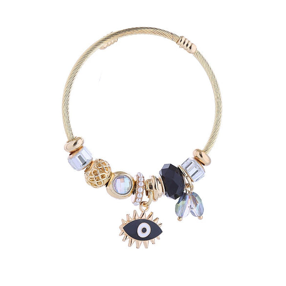 Alloy Geometric Devil's Eye Dripping Oil Bracelet Unisex Fashionable