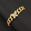 Alloy Geometric Diamond Cuban Butterfly Necklace Hip Hop Jewelry