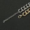 Alloy Geometric Diamond Cuban Chain Bracelet Unisex