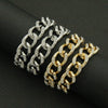 Alloy Geometric Diamond Cuban Chain Bracelet Unisex
