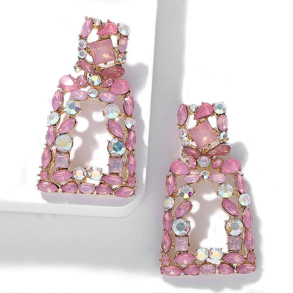 Alloy Geometric Diamond Earrings