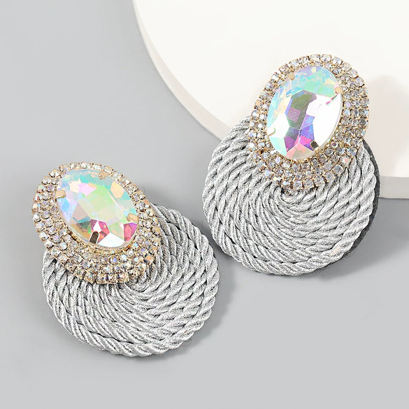 Alloy Geometric Diamond Earrings
