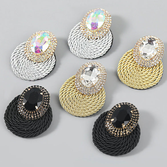 Alloy Geometric Diamond Earrings