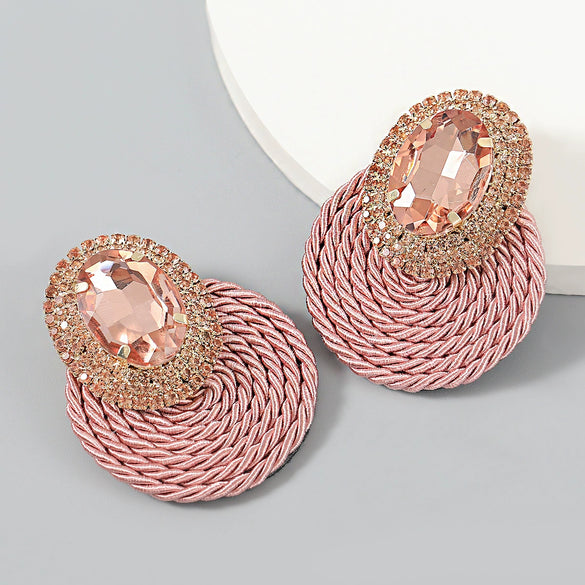 Alloy Geometric Diamond Earrings