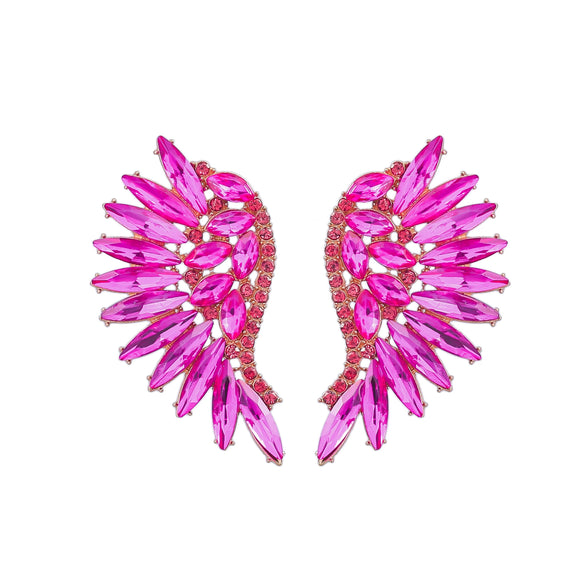 Alloy Geometric Diamond Fashion Fan Wings Earrings