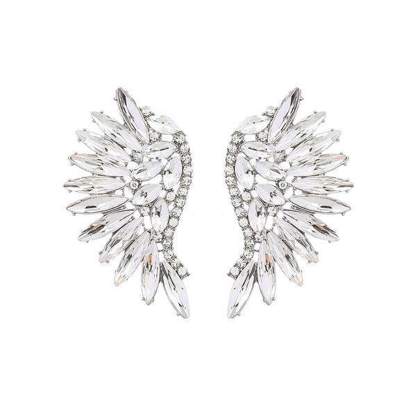 Alloy Geometric Diamond Fashion Fan Wings Earrings