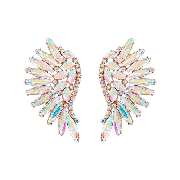 Alloy Geometric Diamond Fashion Fan Wings Earrings