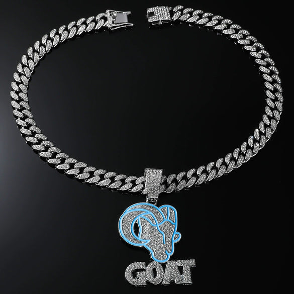 Alloy Geometric Diamond Hip Hop Pendant Necklace For Men