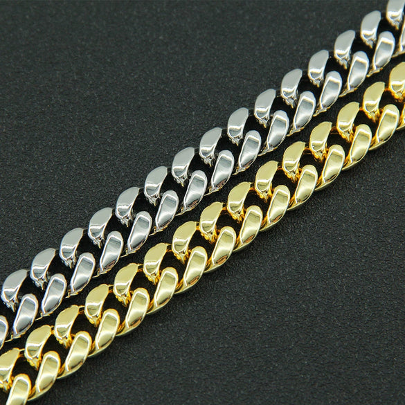 Alloy Geometric Diamond Hiphop Rap Cuban Chain Bracelet For Men