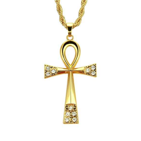 Alloy Geometric Diamond Key Pendant Necklace Jewelry