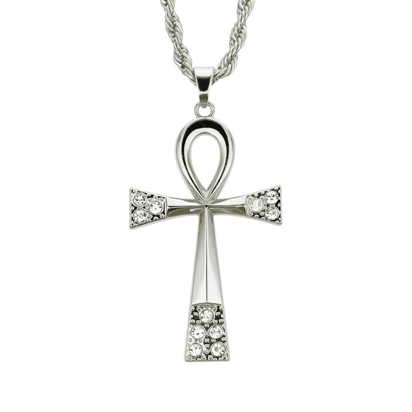 Alloy Geometric Diamond Key Pendant Necklace Jewelry