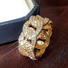 Alloy Geometric Diamond Men's Ring Hiphop Winding Chain Accessory