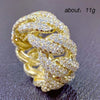 Alloy Geometric Diamond Men's Ring Hiphop Winding Chain Accessory
