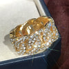 Alloy Geometric Diamond Men's Ring Hiphop Winding Chain Accessory