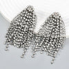 Alloy Geometric Diamond Rhinestone Tassel Earrings For Women