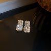Alloy Geometric Diamond Square Earrings