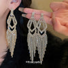 Alloy Geometric Diamond Tassel Earrings For Women Highend Fashion