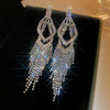 Alloy Geometric Diamond Tassel Earrings For Women Highend Fashion