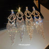 Alloy Geometric Diamond Tassel Earrings For Women Highend Fashion