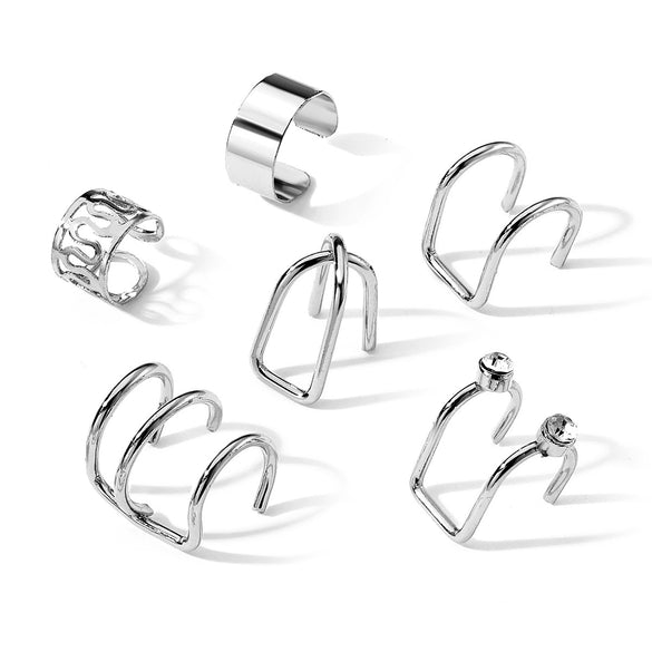 Alloy Geometric Diamond Women's Ear Clip Set