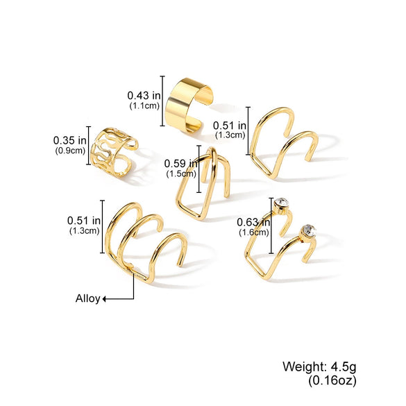 Alloy Geometric Diamond Women's Ear Clip Set