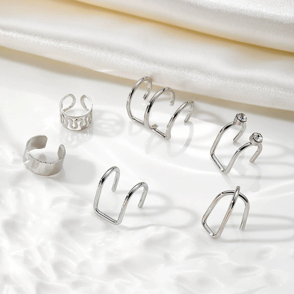 Alloy Geometric Diamond Women's Ear Clip Set