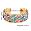 Alloy Geometric Diamondencrusted Electroplated Multilayered Glossy Cut Out Open Bracelet For Unisex
