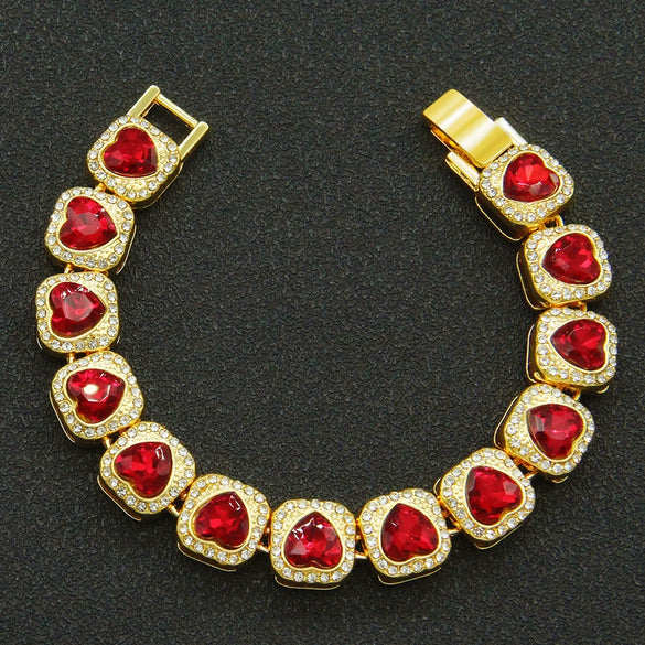 Alloy Geometric Diamondencrusted Love Rhinestone Couple Bracelet