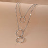 Alloy Geometric Double Ring Highend Necklace For Women With Electroplating Treatment