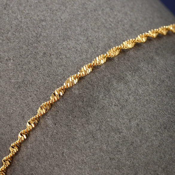 Alloy Geometric Double Water Wave Chain Anklet Simple Jewelry For Women