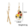 Alloy Geometric Dripping Oil Asymmetric Palette Brush Earrings For Women