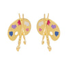Alloy Geometric Dripping Oil Asymmetric Palette Brush Earrings For Women