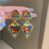 Alloy Geometric Drop Shape Diamond Design Women's Vintage Earrings