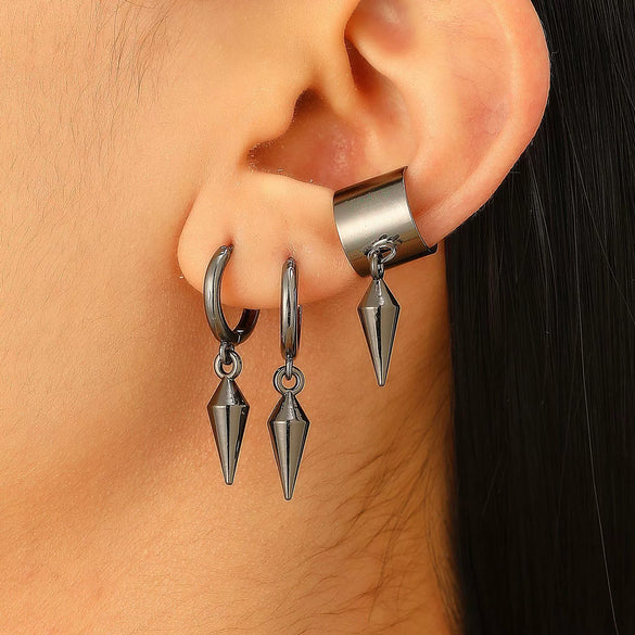 Alloy Geometric Earrings Electroplating Gothic Punk Hiphop Style