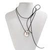 Alloy Geometric Egg Noodle Choker Women's Wax Line Necklace Jewelry