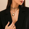 Alloy Geometric Egg Noodle Choker Women's Wax Line Necklace Jewelry