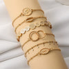 Alloy Geometric Electroplated Butterfly Drop Oil Crescent Coin Open Combination Bracelet