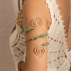 Alloy Geometric Electroplated Gravel Beaded Spiral Open Arm Bracelet Jewelry