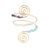 Alloy Geometric Electroplated Gravel Beaded Spiral Open Arm Bracelet Jewelry
