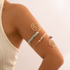 Alloy Geometric Electroplated Gravel Beaded Spiral Open Arm Bracelet Jewelry