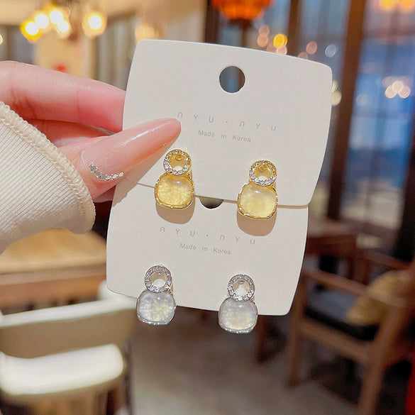 Alloy Geometric Electroplated Light Luxury Earrings For Women