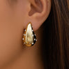Alloy Geometric Electroplated Punk Style Teardrop Earrings For Women