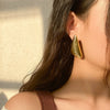 Alloy Geometric Electroplated Punk Style Teardrop Earrings For Women