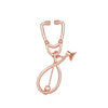 Alloy Geometric Electroplated Stethoscope Brooch Unisex Funny Accessories