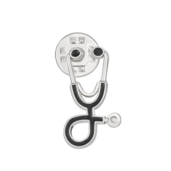 Alloy Geometric Electroplated Stethoscope Brooch Unisex Funny Accessories